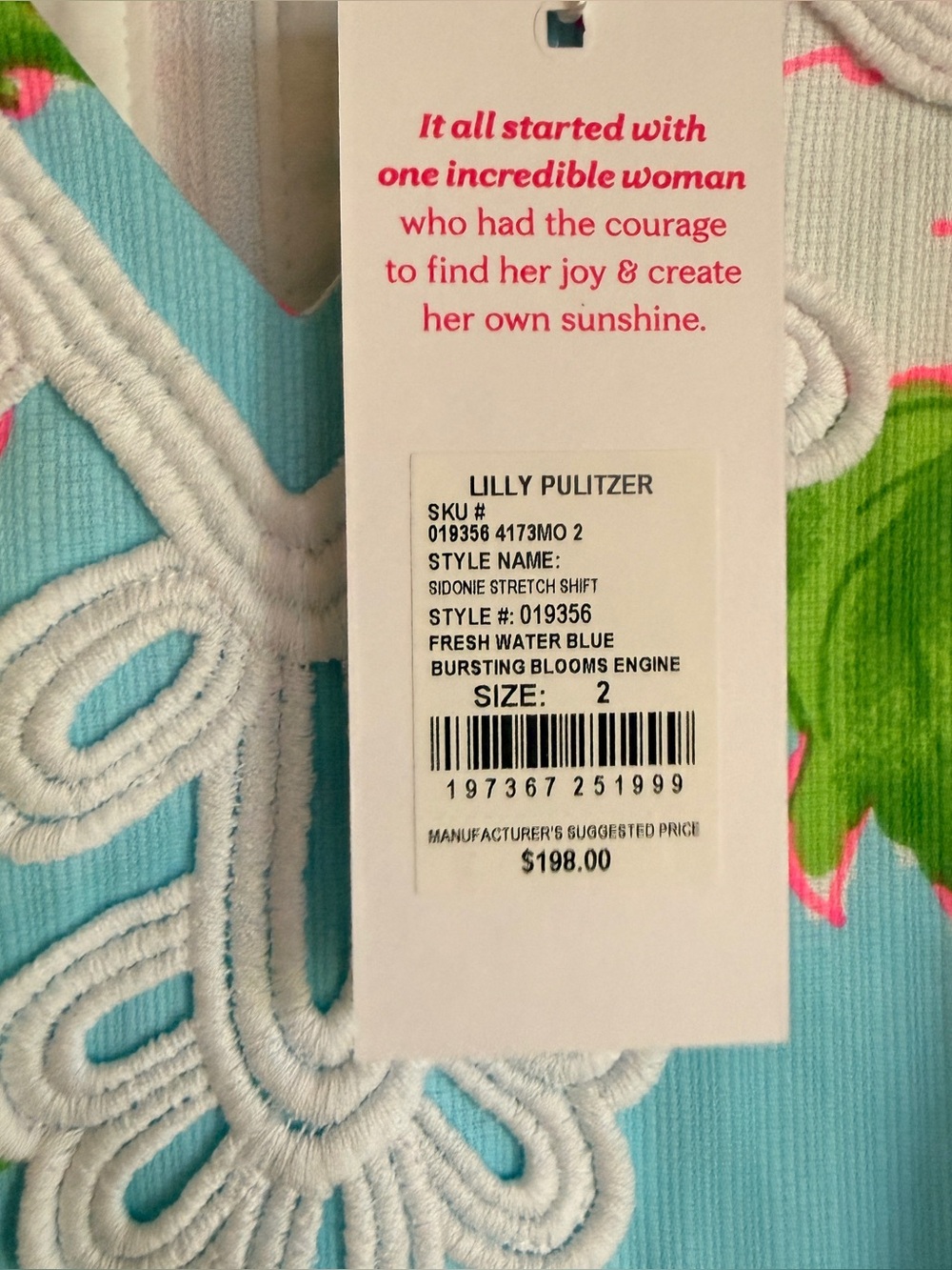 NWT Lilly Pulitzer Sidonie Stretch Shift Freshwater Blue Bursting Blooms - Picture 4 of 10